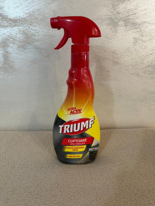 Triumf Degresant Cuptoare si Vase Emailate, Curata Grasimea Arsa de pe Plite si Sticla, 500 ml